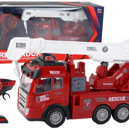 Ugniagesių departamentas su krano nuotolinio valdymo modeliu