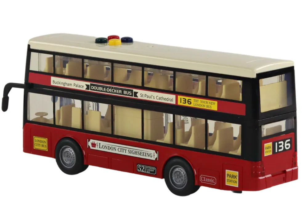 Dviaukštis miesto autobusas raudonas 1:16