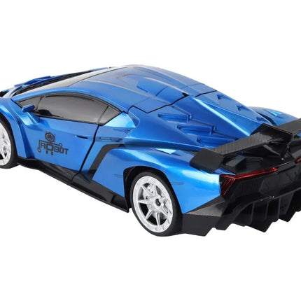 Nuotoliniu būdu valdomas transformuojamas automobilis-robotas 1:10, mėlynas, valdymas gestais
