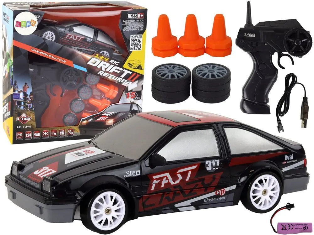 Sportinis automobilis juodas RC 1:24