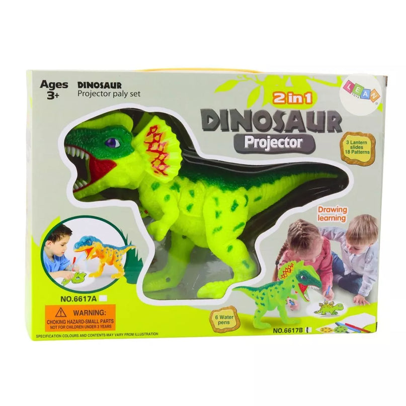 Dino projektorius su markeriais – 2in1 edukacinis piešimo ir šviesos žaislas