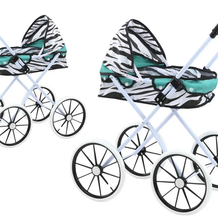 Lėlių vežimėlis zebra turkio spalvos