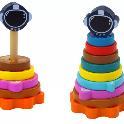 Medinė kosmoso piramidžių dėlionė