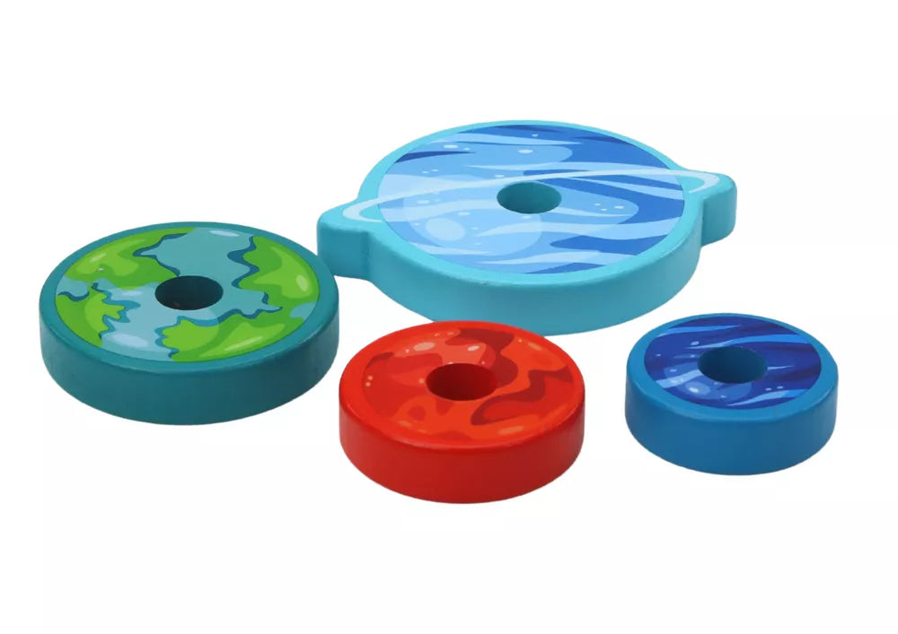 Medinė kosmoso piramidžių dėlionė