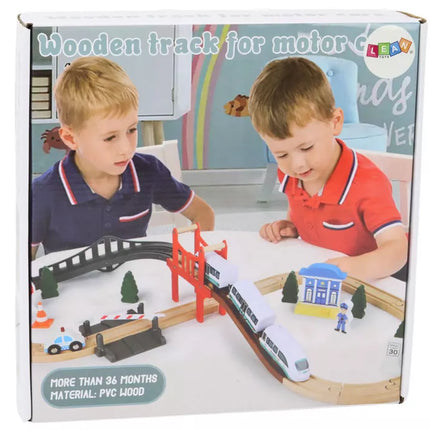 Medinis traukinio bėgių rinkinys