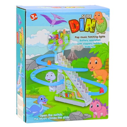 Dinozaurų automatinė čiuožykla su šviesomis