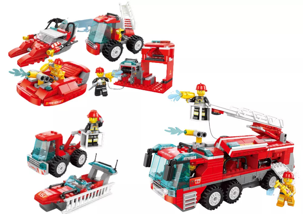 Ugniagesių departamento statybinių plytų rinkinys