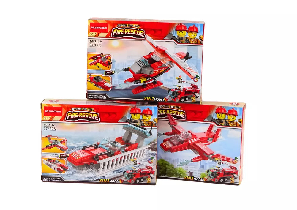 Ugniagesių departamento statybinių plytų rinkinys