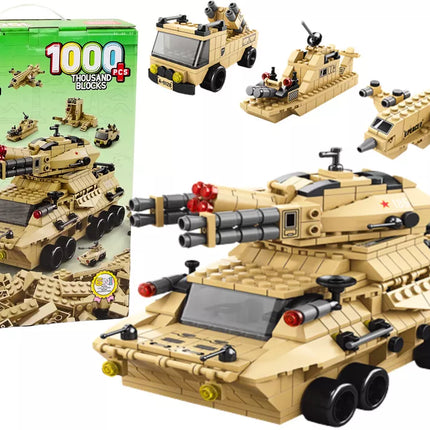 Konstruktorius rusvas karinis tankas