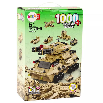 Konstruktorius rusvas karinis tankas