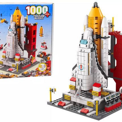 Konstruktorius „Kosminė raketa 6in1“ – 1000 detalių kosminių transporto priemonių rinkinys
