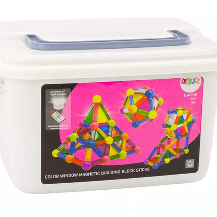 Magnetiniai blokai su šviesa dėžutėje