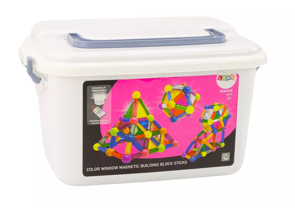 Magnetiniai blokai su šviesa dėžutėje