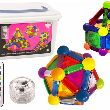 Magnetiniai blokai su šviesa dėžutėje