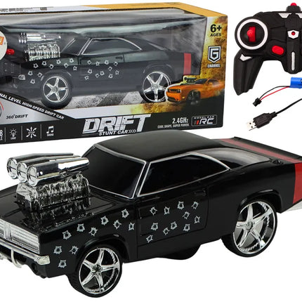 Drift automobilis valdomas pultu juodas