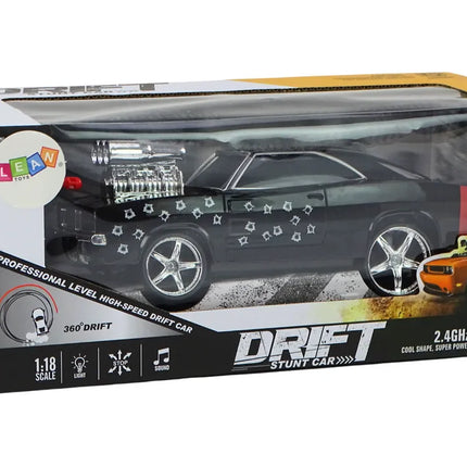 Drift automobilis valdomas pultu juodas