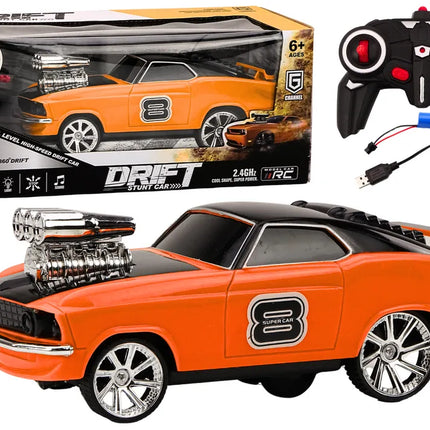 Drift automobilis valdomas pultu oranžinis
