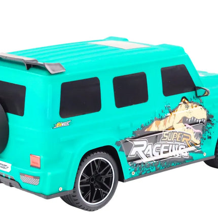 Sportinis automobilis su dinozauru 1:10 žalias
