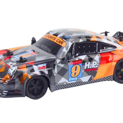 Drift automobilis guminiais ratais oranžinis
