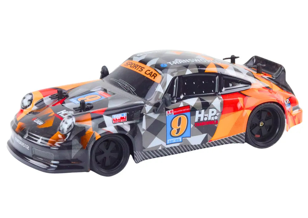 Drift automobilis guminiais ratais oranžinis