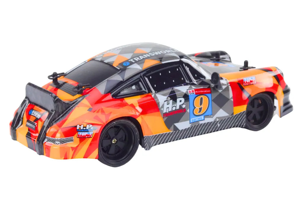 Drift automobilis guminiais ratais oranžinis