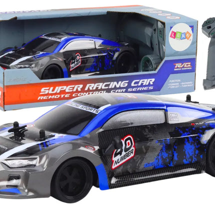 Drift automobilis guminiais ratais mėlynas
