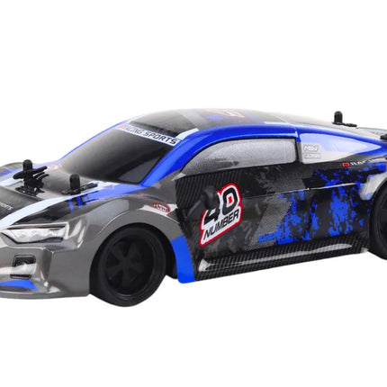 Drift automobilis guminiais ratais mėlynas