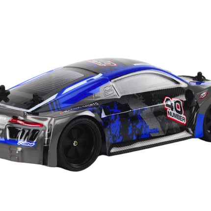 Drift automobilis guminiais ratais mėlynas