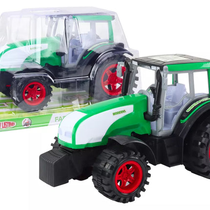 Didelis žalias žemės ūkio traktorius