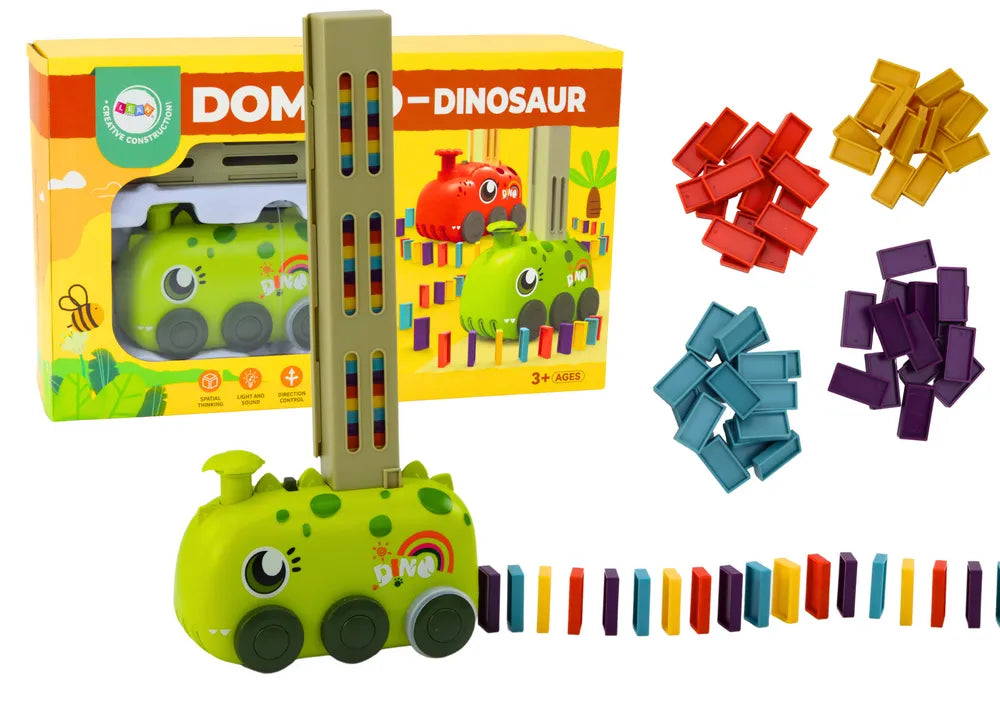Dinozauras su domino kaladėlėmis žalias