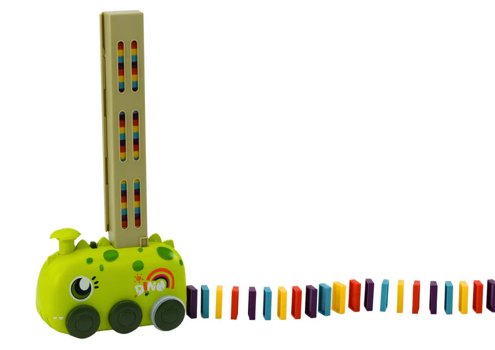 Dinozauras su domino kaladėlėmis žalias