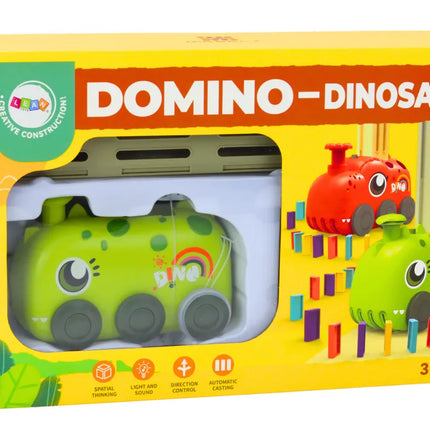 Dinozauras su domino kaladėlėmis žalias
