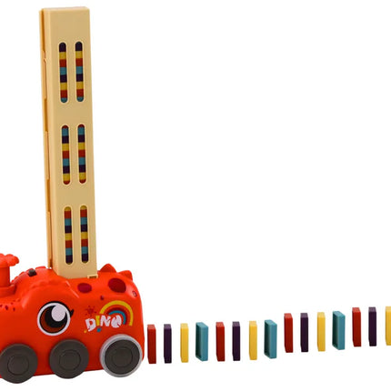 Dinozauras su domino kaladėlėmis raudonas