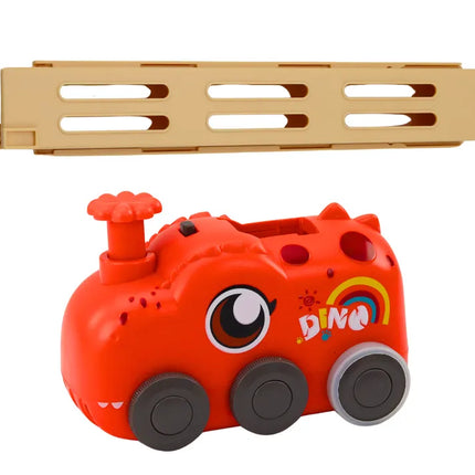 Dinozauras su domino kaladėlėmis raudonas