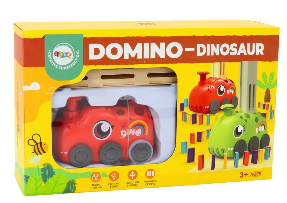 Dinozauras su domino kaladėlėmis raudonas