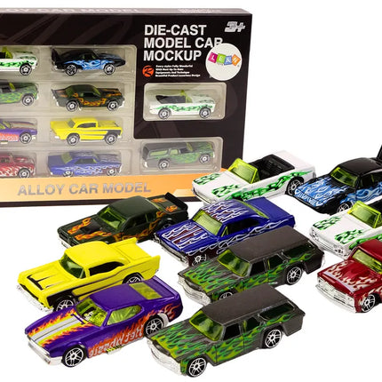 Metaliniai sportiniai automobiliai 1:64 10 vnt