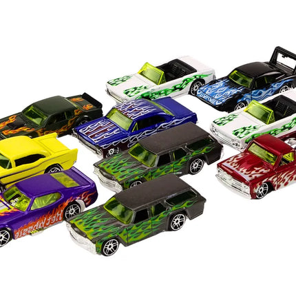 Metaliniai sportiniai automobiliai 1:64 10 vnt