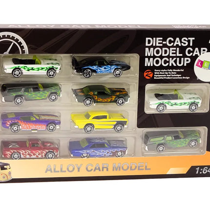 Metaliniai sportiniai automobiliai 1:64 10 vnt