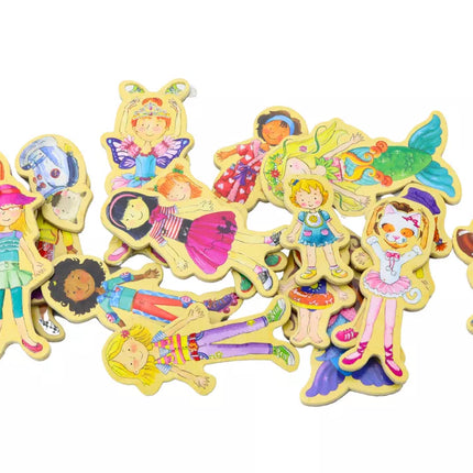 Medinių magnetinių personažų rinkinys