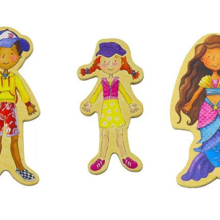 Medinių magnetinių personažų rinkinys