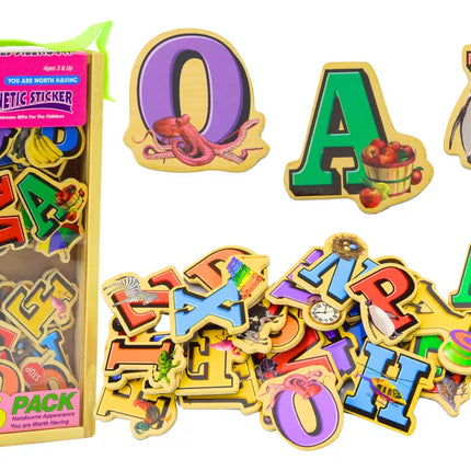 Medinių magnetinių raidžių rinkinys