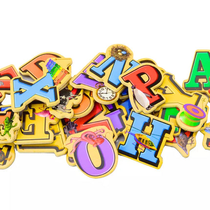 Medinių magnetinių raidžių rinkinys