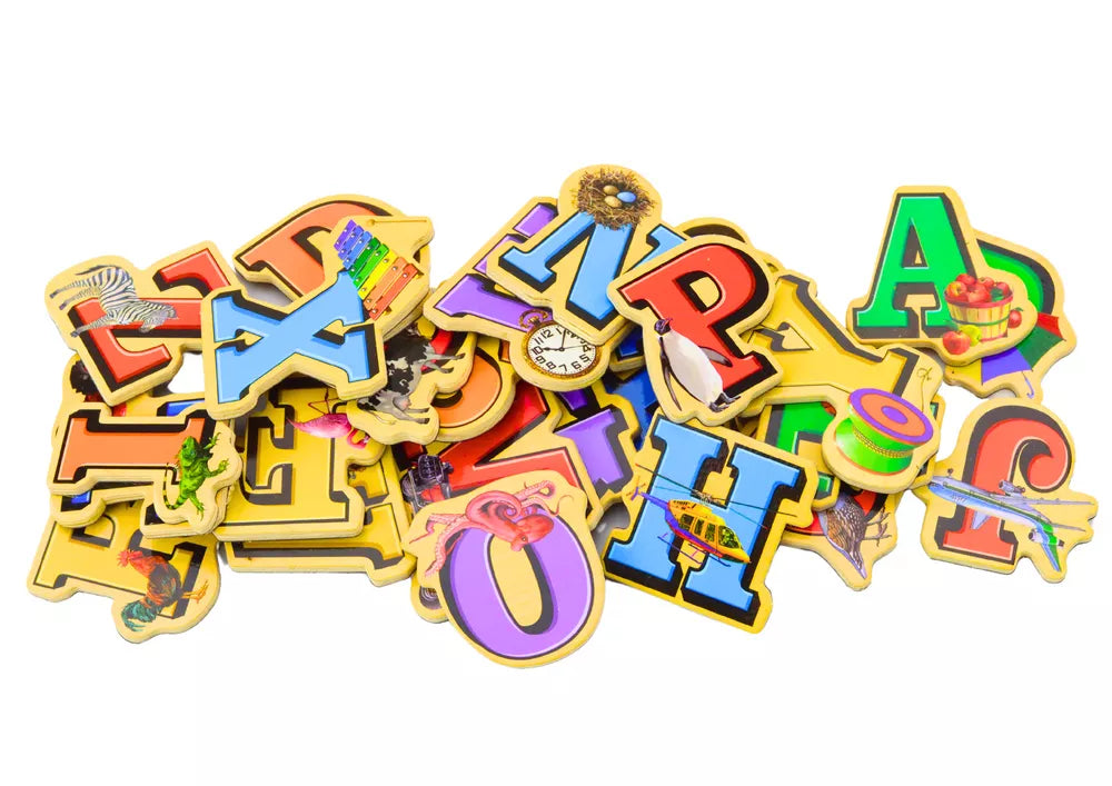 Medinių magnetinių raidžių rinkinys