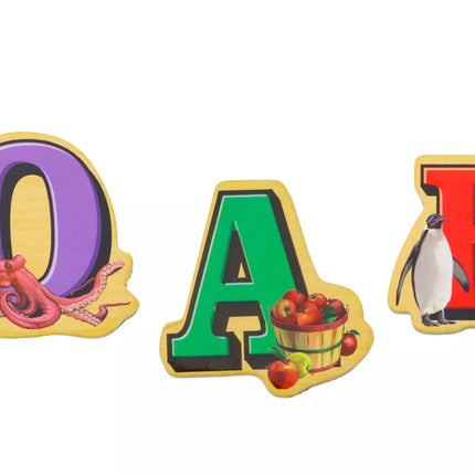 Medinių magnetinių raidžių rinkinys