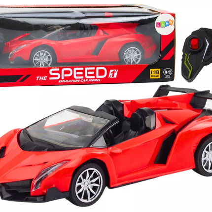 Sportinis nuotoliniu būdu valdomas automobilis RC 1:18 – raudonas