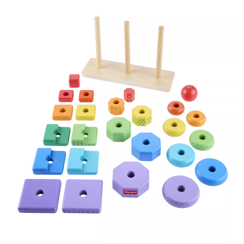 FISHER-PRICE mediniai statymo bokšteliai (HXT76)