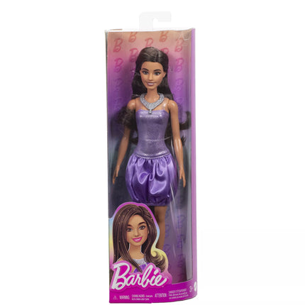 BARBIE madistė pūsta violetine suknele (HYT92)