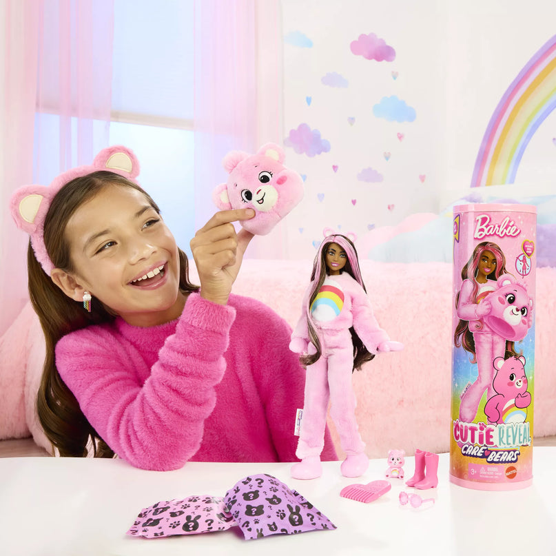 BARBIE CUTIE REVEAL CARE BEARS siurprizų rinkinys Cheer Bear (JCN95)