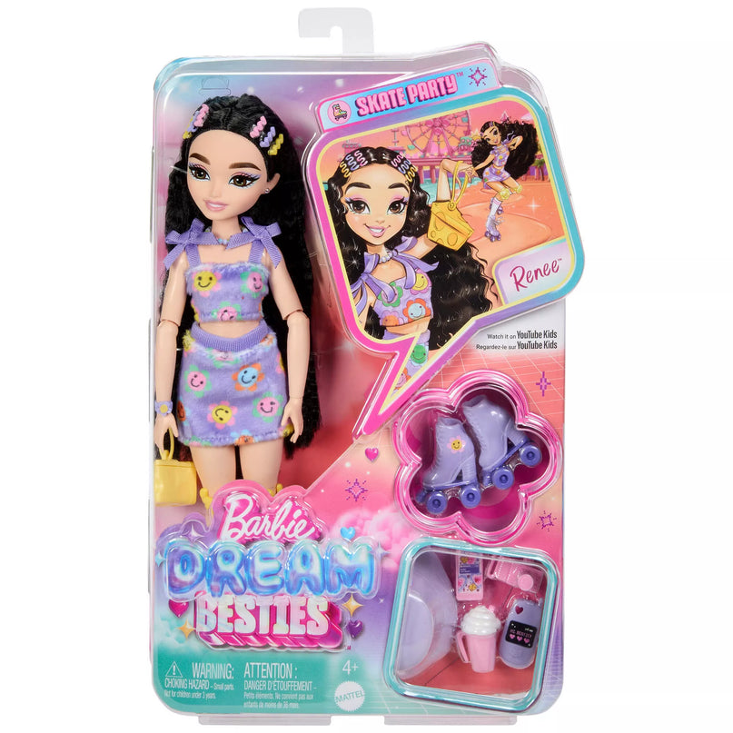 BARBIE DREAM BESTIES ROLLER SKATE lėlė – Renee (JFX99)