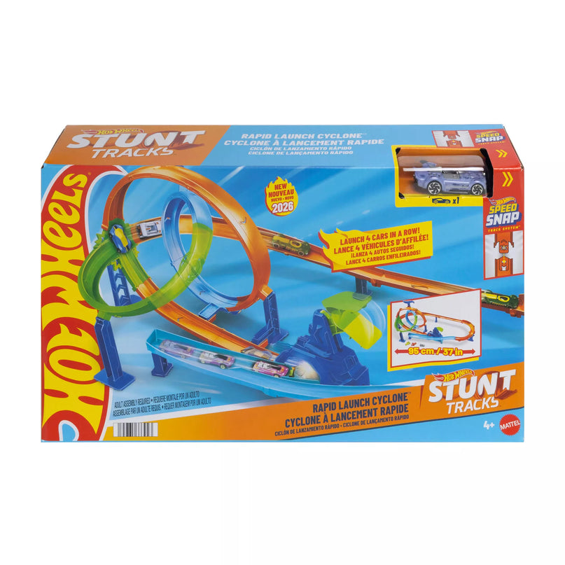 HOT WHEELS STUNT TRACKS rinkinys – Dvigubos kilpos iššūkis (JHK73)